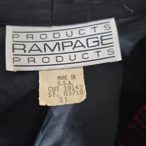 Rampage Vintage 1990s Deadstock Black & Red Floral Velvet Bolero Jacket Size 11 - Picture 3 of 5